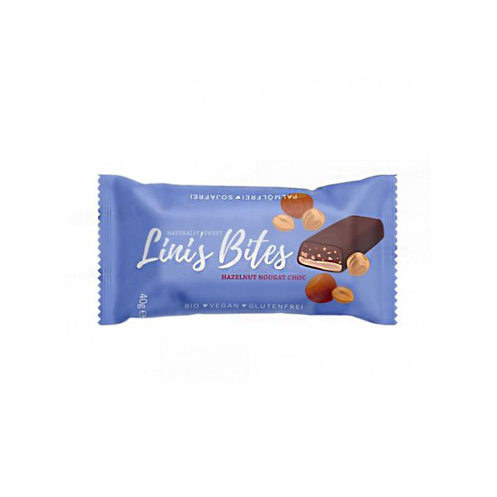 Lini´s Bites Hazelnut Nougat Choc dunkle Nugatschokolade 12 x 40 g